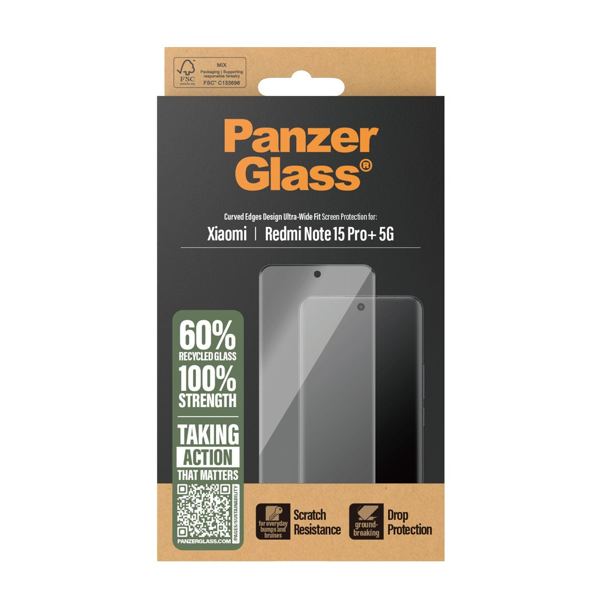PanzerGlass® Screen Protector Xiaomi Redmi Note 15 Pro+ 5G | Ultra-Wide Fit